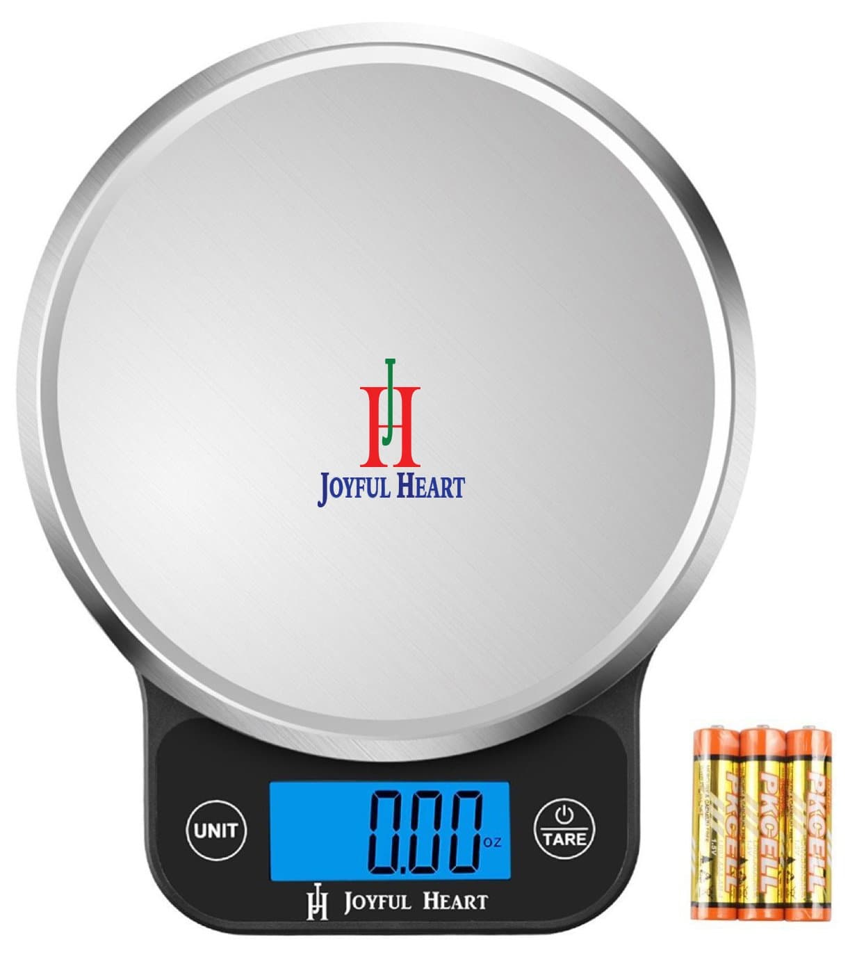 Digital Food Scale Kitchen Weight Scale - Joyful Heart Multifunction Postal Scale, Backlit LCD Display, 1g to 13lbs, 1Yr Warranty, Batteries Included (Black)