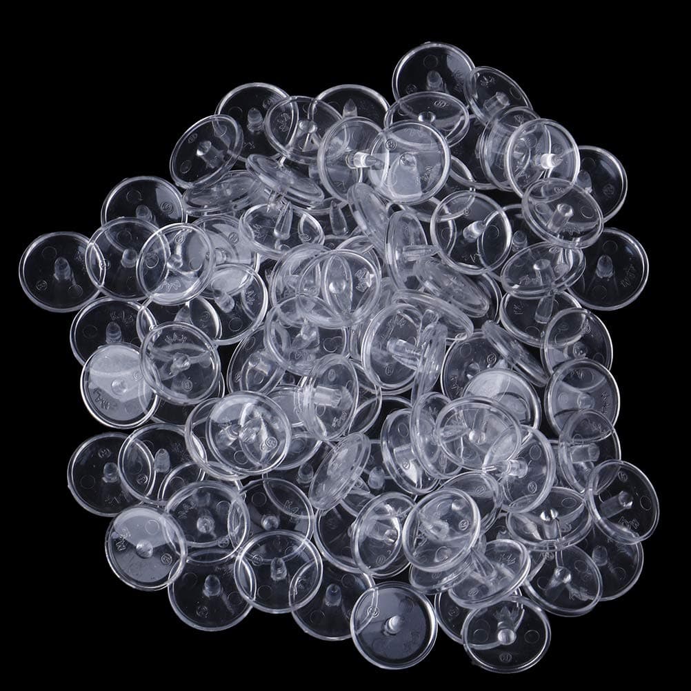 Kam T5 Clear Plastic Resin Snaps Button Fasteners Stud 12mm 50 Set