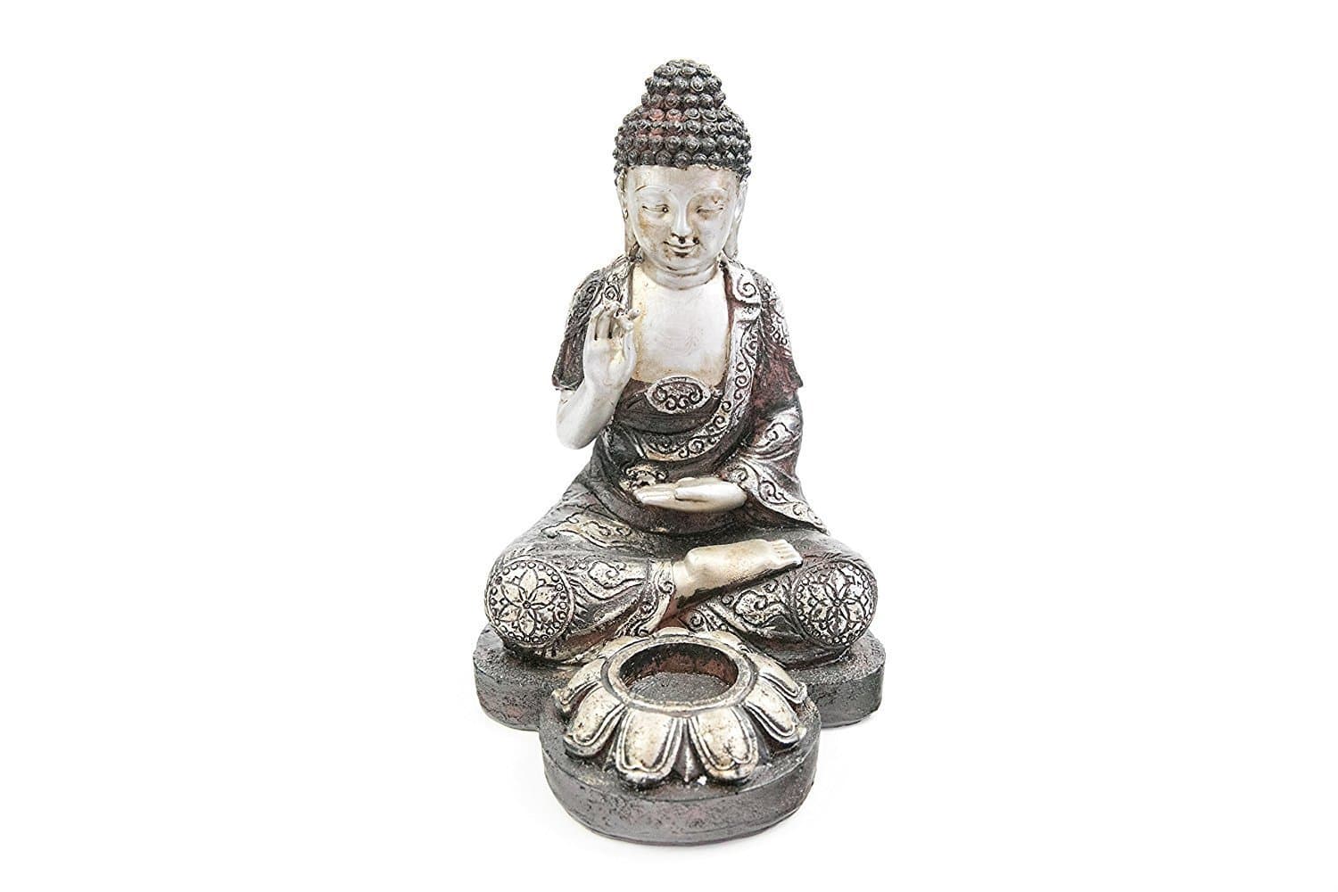 biorhythm "Wanderer" Silver Tealight Buddah Statue