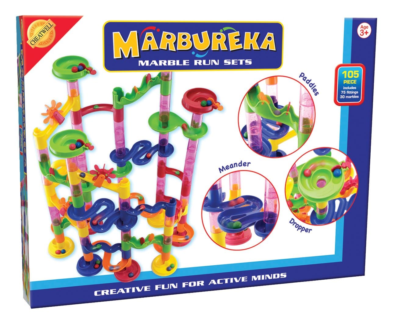 Cheatwell Games Marbureka Bumper Marble Run 105 Piece