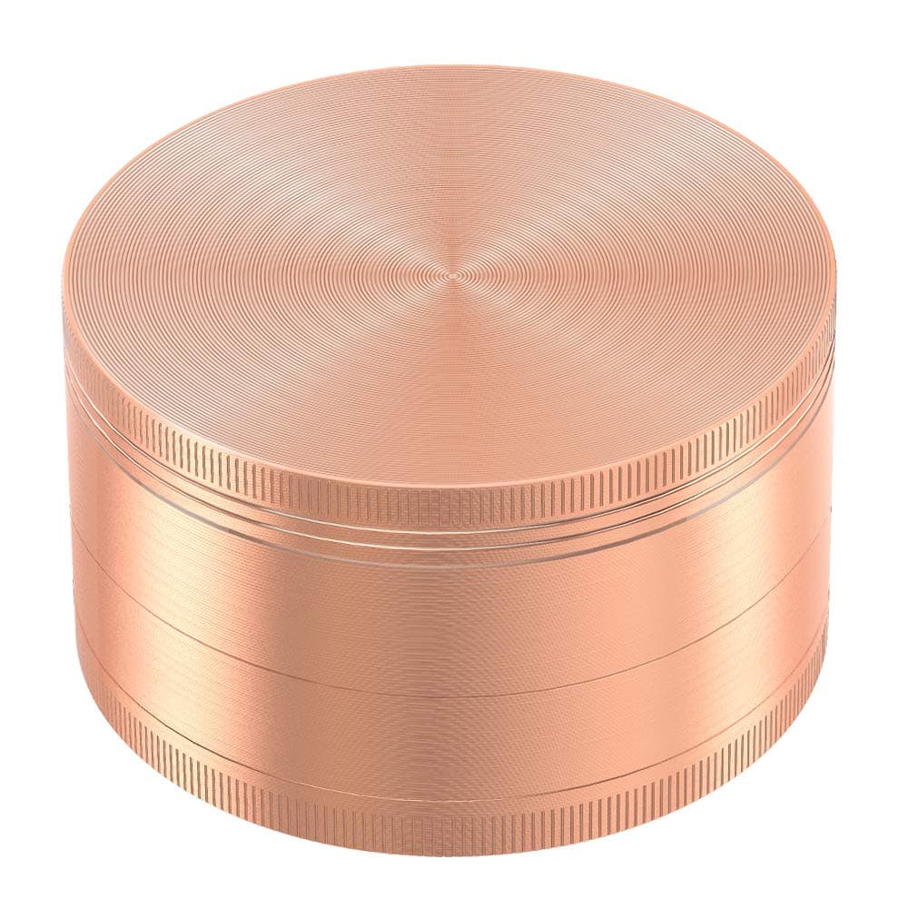 FLYOME 3 Inch Large Herb Grinder for Kitchen Tools Kit, Zinc Alloy, Rose Gold