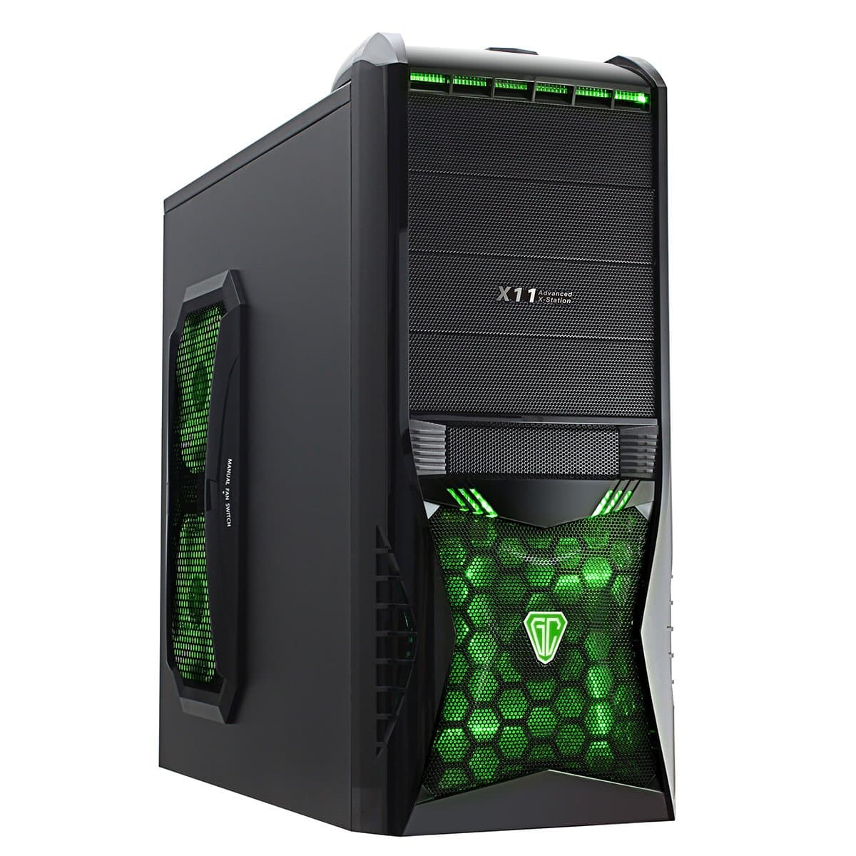 OCHW Vantage Green A8-7600 PC, Gaming Computer Home Office Pc AMD A8-7600 4.2GHz Quad Core CPU, AMD Ati Radeon Hd R7 Graphics, 1TB Hard Drive, 8GB DDR3 1600MHZ Memory,Gaming Keyboard & Mouse No Operating System