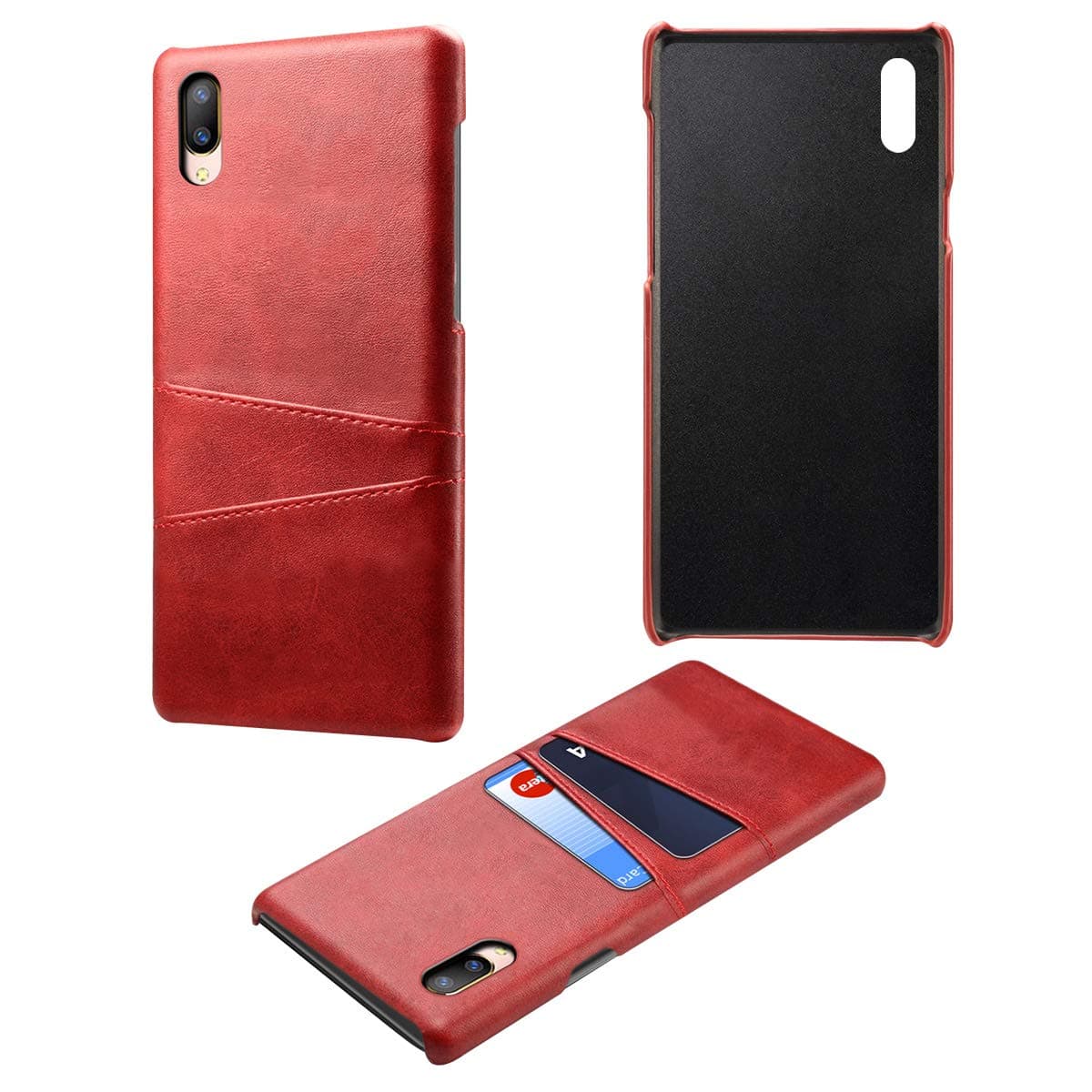 Compatible with Vivo V11 Pro - Back case Case Slim Wallet Style Flip Cover Case For Compatible with Vivo V11 Pro ONLY (Compatible with Vivo V11 Pro Cover Red)