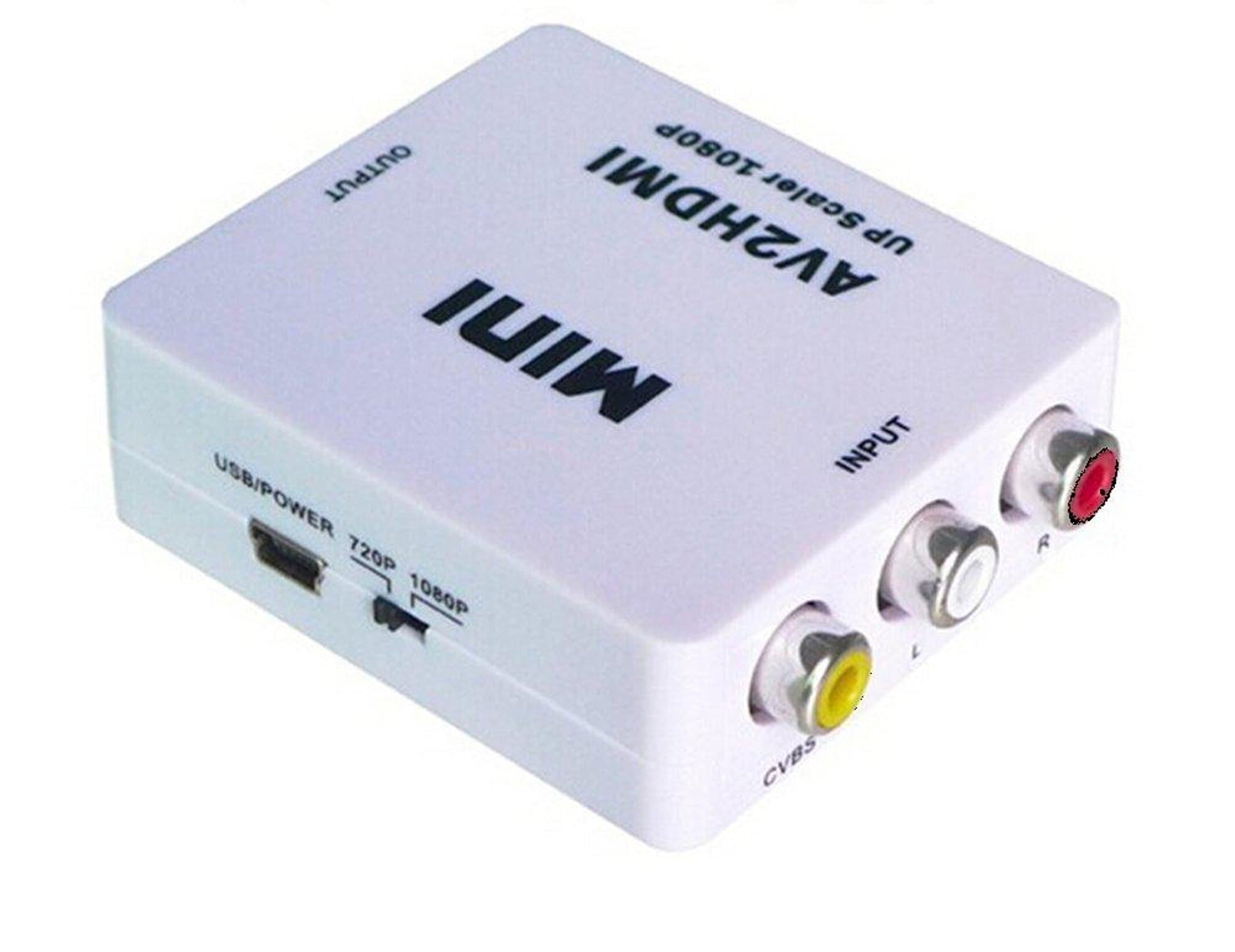 PremiumAV MST-767_DR Mini Composite RCA CVBS AV to HDMI Converter (White)