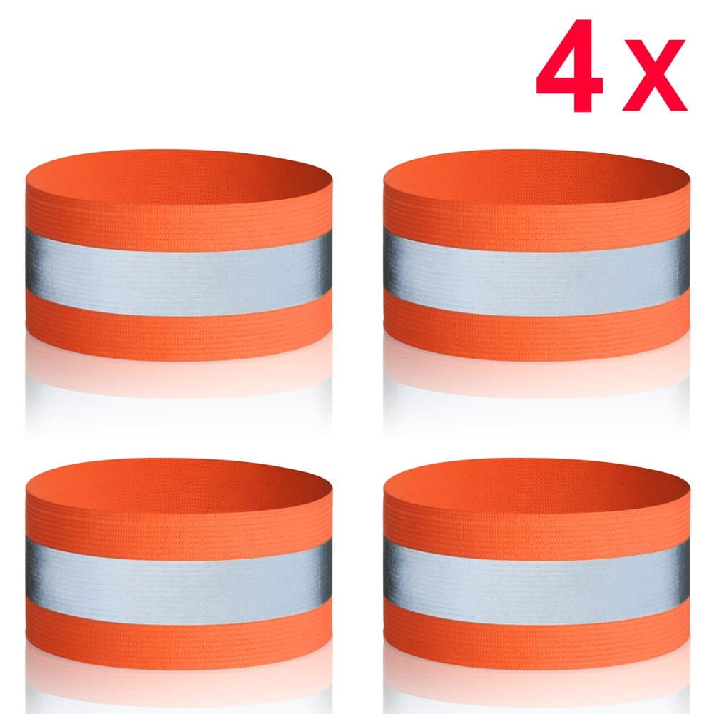 Reflective Ankle Bands, Safety Armbands High Visibility Adjustable Strap Bands Belts Lightweight Portable for Runner Outdoor Activities Running, Motorcycle Riding, Cycling, Walking, Jogging and Hiking