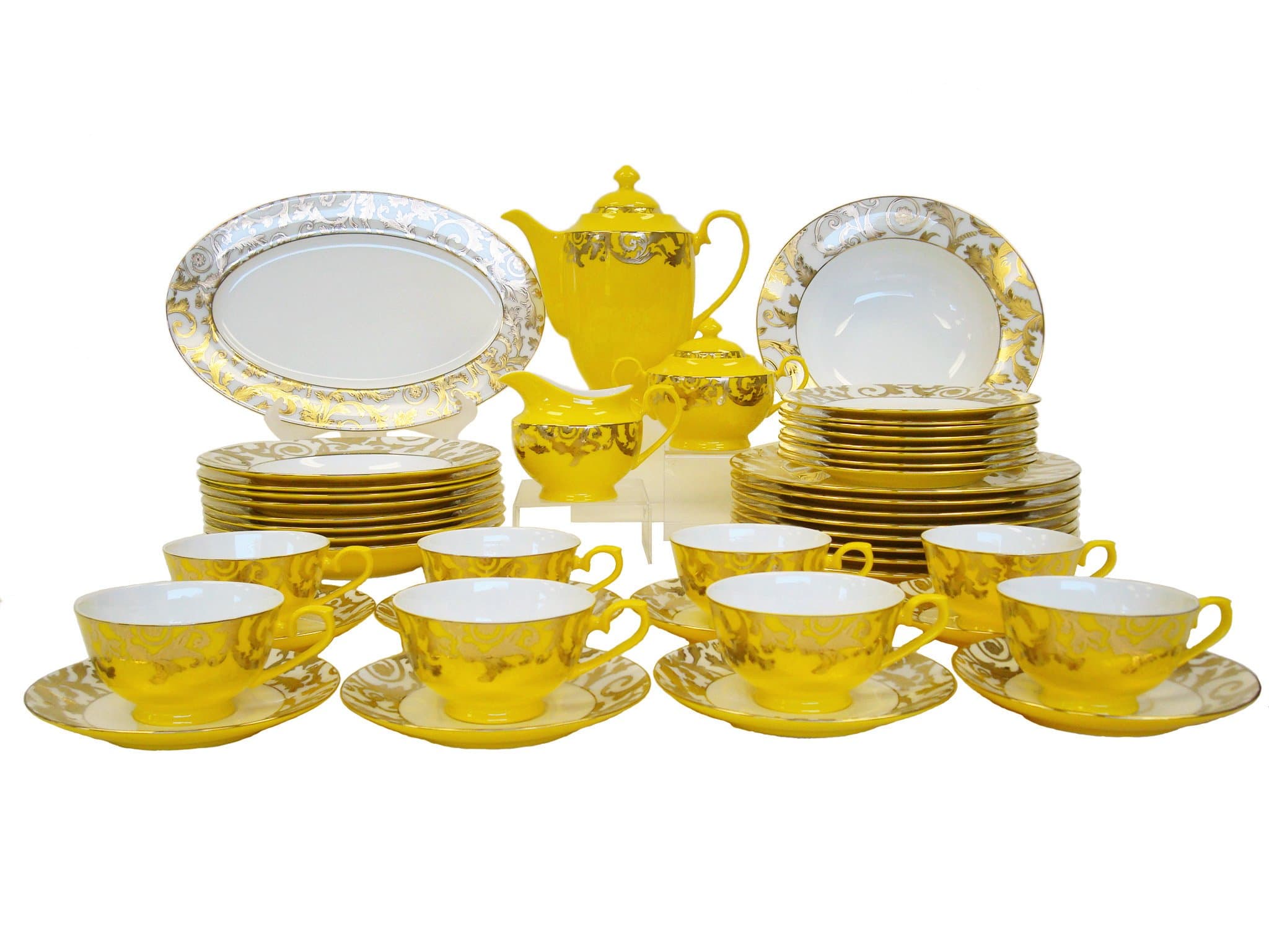Auratic CP 47-FE10-231-Y Dinner Set, 47-Piece, Yellow Glaze