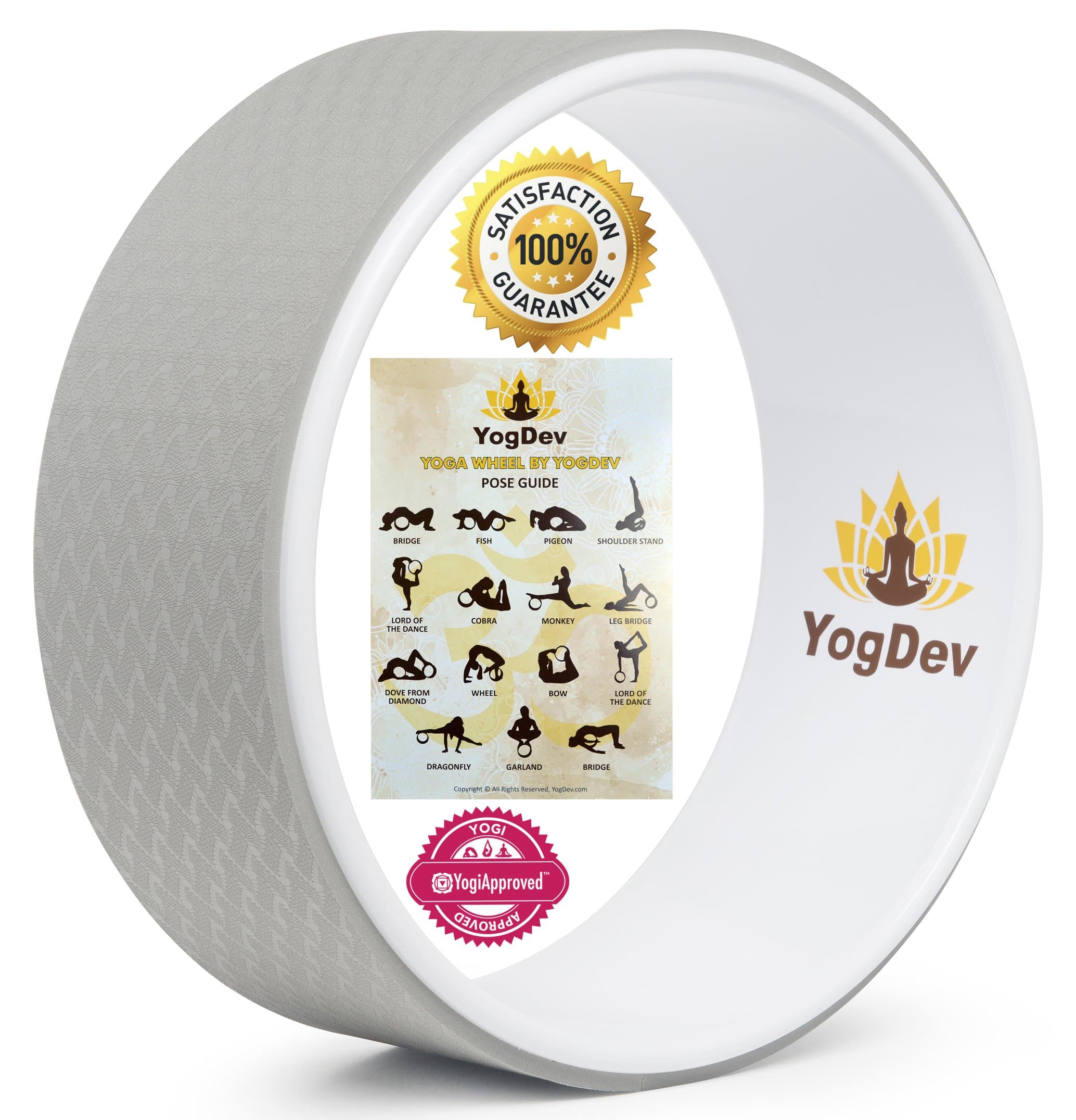 YogDev Yoga Wheel by Premium 12" Roller Designed for Dharma Yoga Wheel Pose. for Stretching and Increased Flexibility. Targets Spine, Shoulders, Hips, Abdomen and Chest!