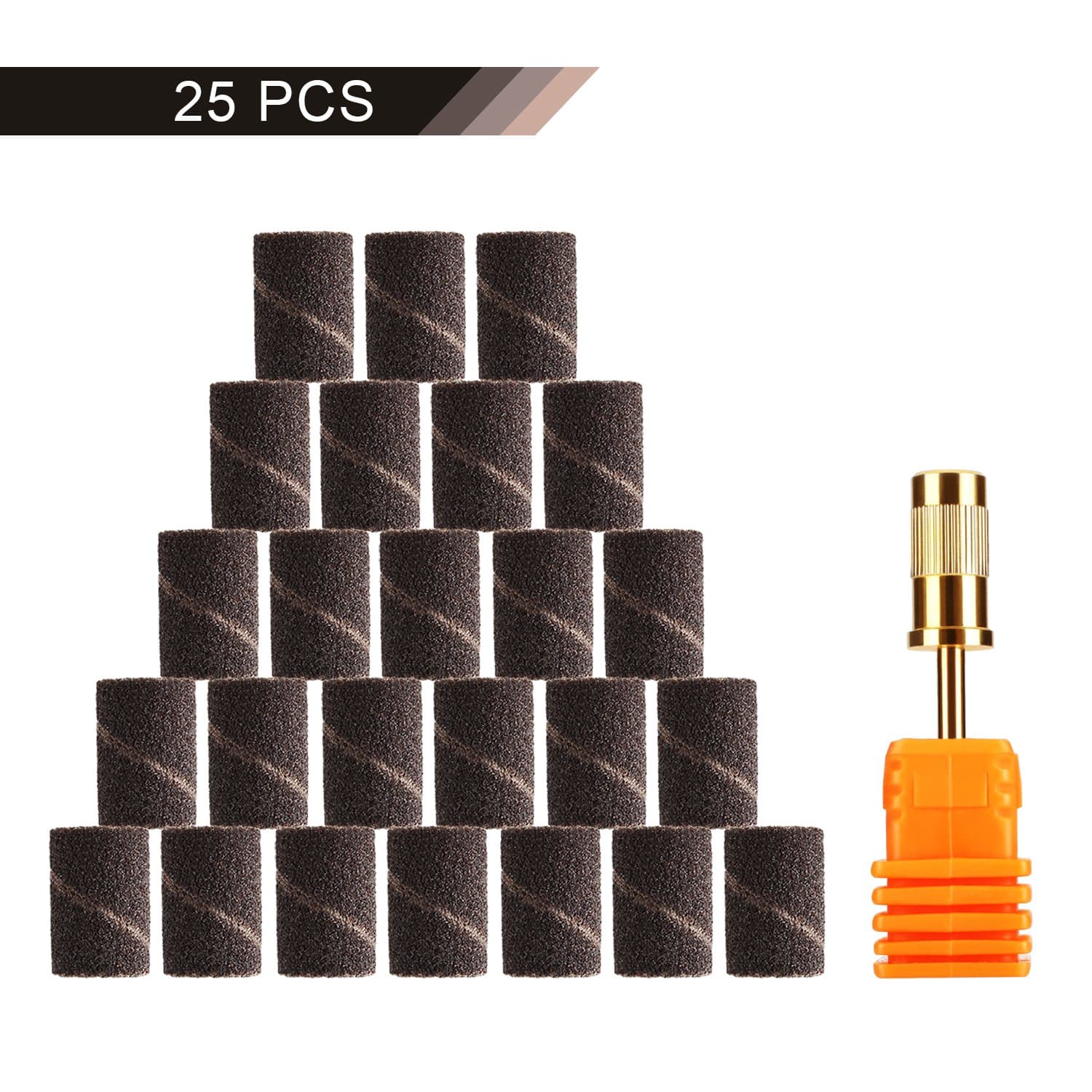 WILSON Drum Sander Set with Sanding Band Mandrel, 25pcs Sanding Bands for Dremel Rotary Tool, 150 Grit