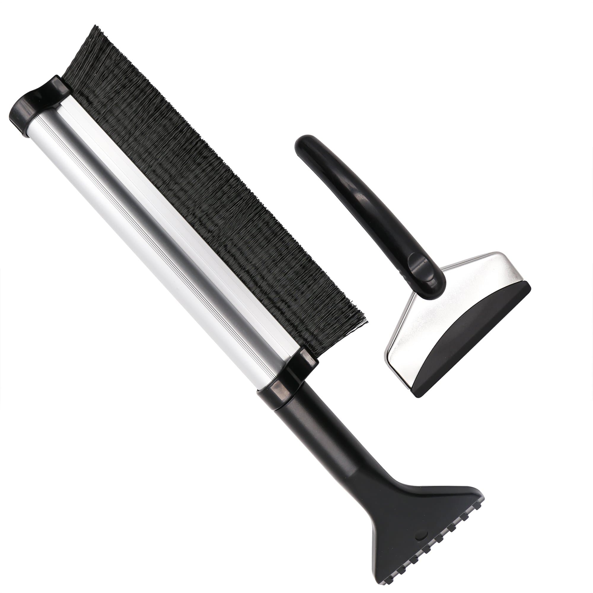 OUO Snow Brush Ice Scraper Extendable 17"-24" Aluminium Handle Truck SUV Great Sturdy Car Scraper Snow Removal Tool Ice Scrape for Entire Windshield Windows 2 Pack Car Brush Snow Scraper