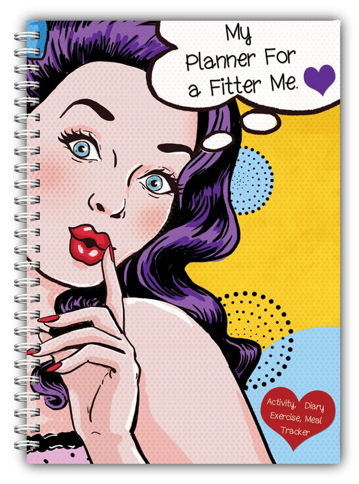 Diet/Food Diary and Activity Tracker all in one for Weight Loss, Slimming & Fitness - Ring Purple Hair Lady