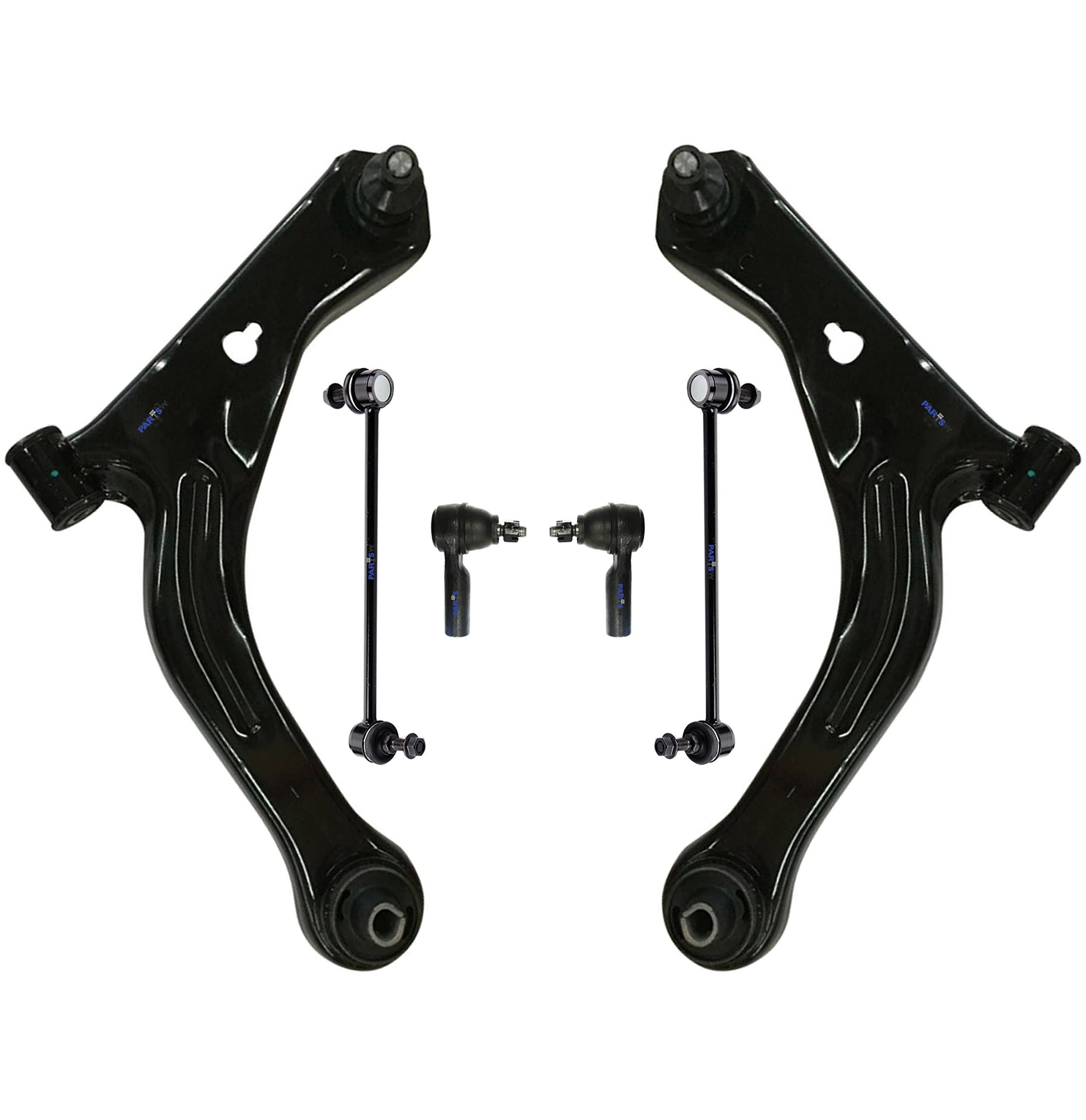 6 Pc Front Suspension Kit Lower Control Arms & Ball Joints Left & Right Side, Outer Tie Rod & Sway Bars