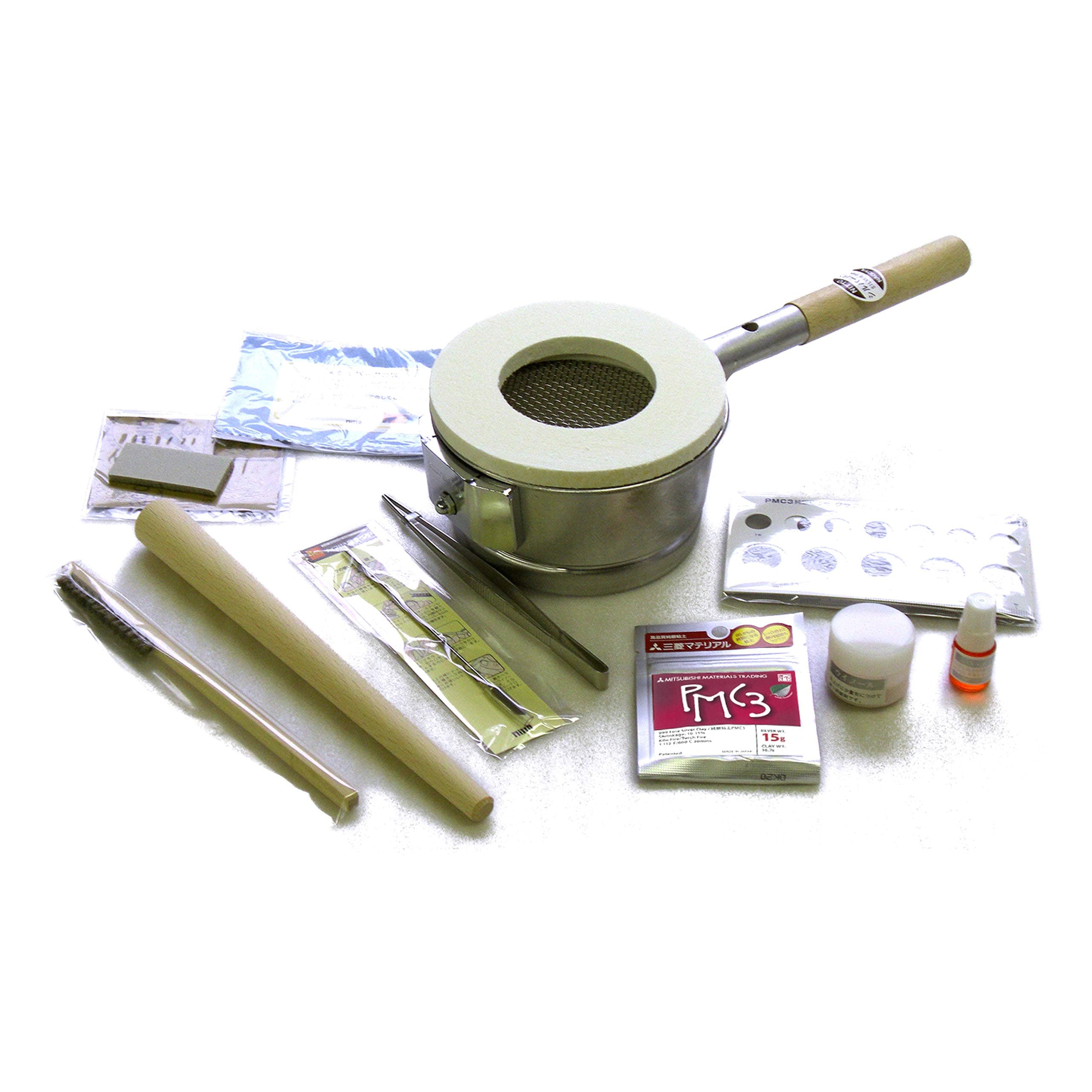 Easy fired at a gas stove! With two PMC3 original silver bread starter kit sterling silver clay 9g into synthetic stone diamond (2mm/3mm each one) (japan import)