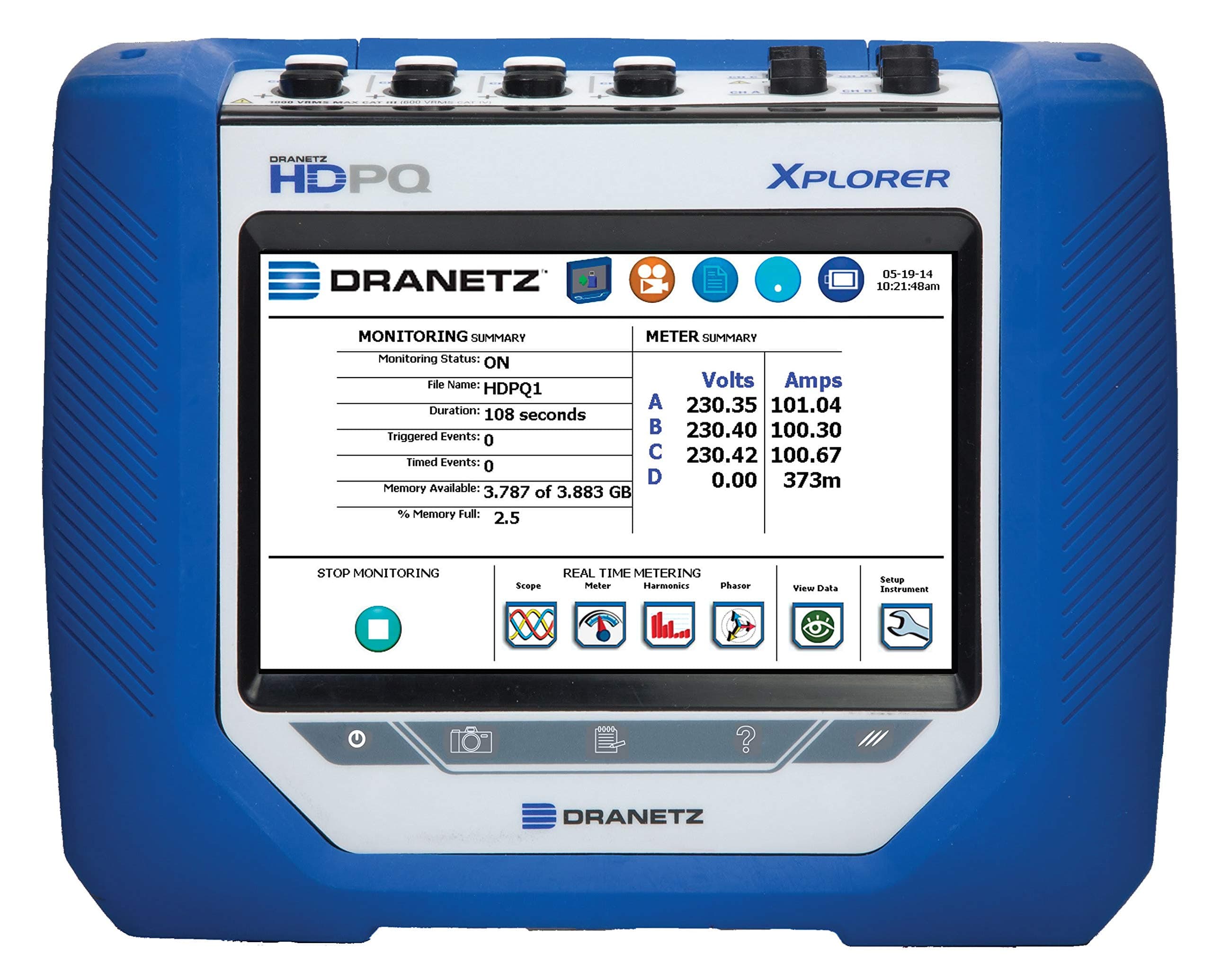 Dranetz HDPQ-XA500PKG Xplorer Power Analyzer Kit, 500A