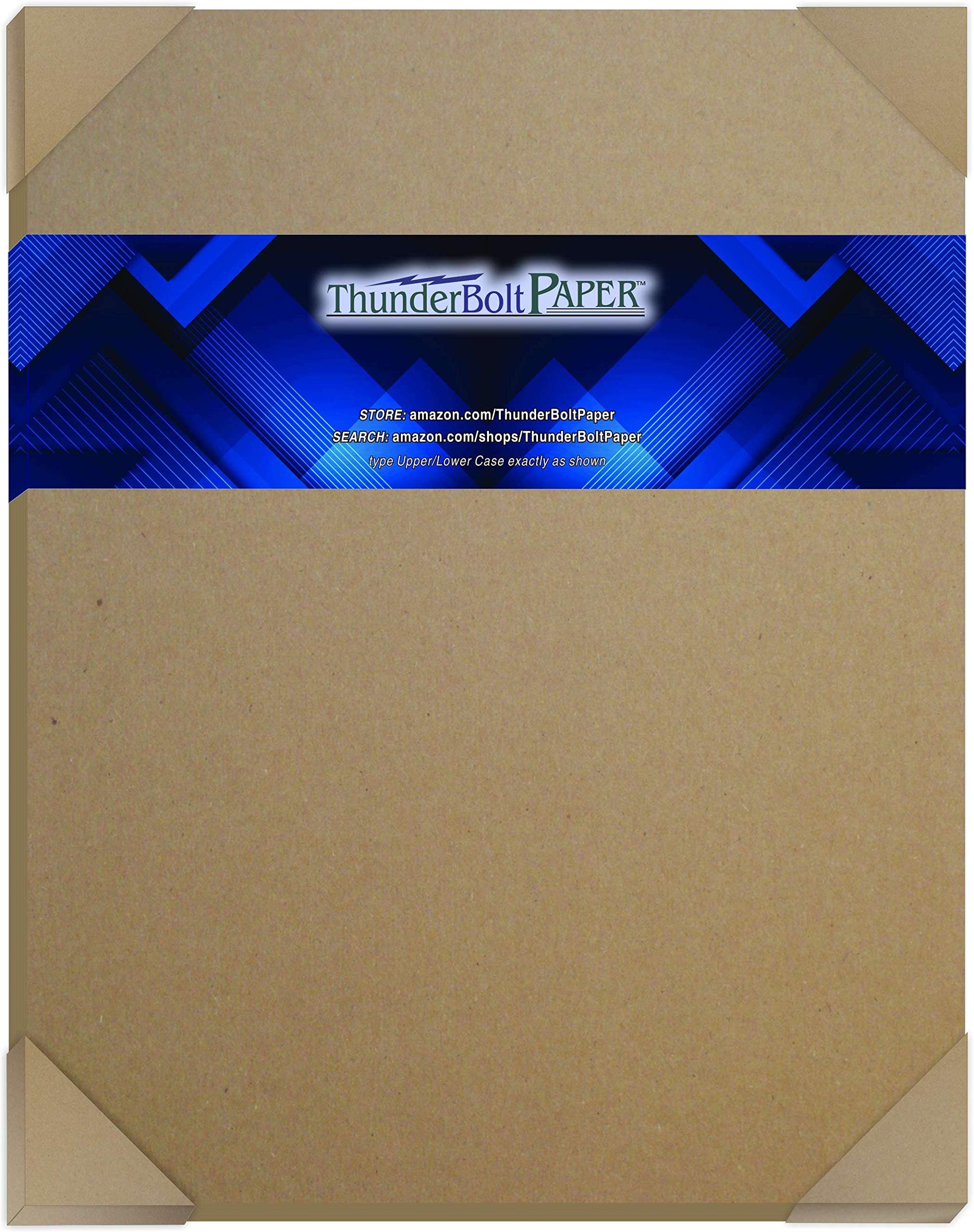 100 Chipboard 20pt (Point) Thickness Sheets 11" X 14" (11X14 Inches) Scrapbook|Picture-Frame Size Light Weight .020" Caliper Thick Cardboard Paper Craft|Packaging Brown Kraft PaperBoard for Stiffness