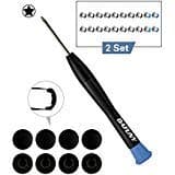 8 Pack Rubber Case Feet + 2 Set (20pcs) Repair Replacement Screws Set + 1pcs 5-Point Pentalobe Screwdriver Compatible with Unibody MacBook Retina for A1425 A1502 A1398 13" 15" Bottom Case