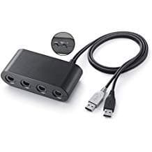 GameCube Controller Adapter For Switch Wii U PC, Smash bros switch, 4 Ports New Version With Turbo Mode, Use For Super Smash Bros, Mario Kart, Mario Odyssey, Up to 8 people online