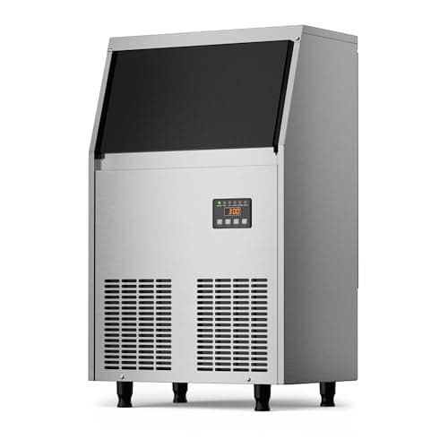 Coolski Commercial Ice Maker Machine, 150LBS/24H Under Counter Ice Maker with 35LBS Ice Storage,Stainless Steel Freestanding Ice Maker for Restaurant, Home, Bar, Office, Party, Outdoor Activities