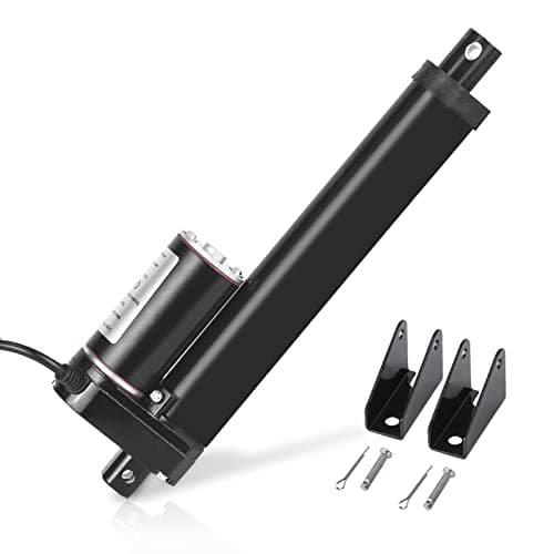 DC HOUSE 6 Inch (6") Stroke Linear Actuator 12V High Speed Actuator Motor 1000N 14mm/s with Brackets Mounting DC12V Linear Actuator with Mounting Bracket for Recliner TV Lift Coop Door