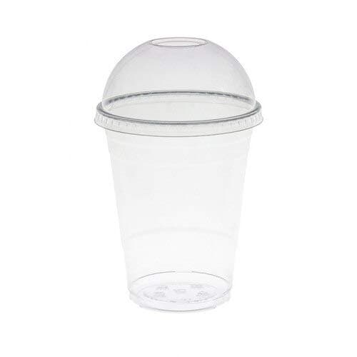 50 X Smoothie Cups with Dome Lids, Clear Pet Plastic Cups Strong Cups with Dome Lids 12oz / 16oz Sizes, for Juice, Drinks, Milkshake, Sweets, ice-Cream Anf Many More (16oz)