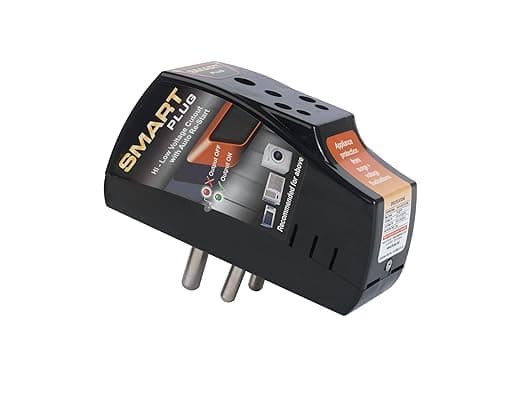 16A Smart Plug (Black) Washing Machine Voltage Protector, Water Heater, Microwave, Dishwasher, AC, EV Charger, High/Low Voltage Trip Safety cutout with auto-restart + Surge Protection upto 4000 Volts