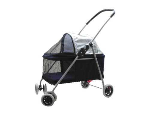 Pet Dog Cat Bed Stroller Carrier Navy Blue