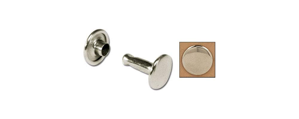Tandy Leather Double Cap Rivets Small Nickel Plate 100/pk 1371-12