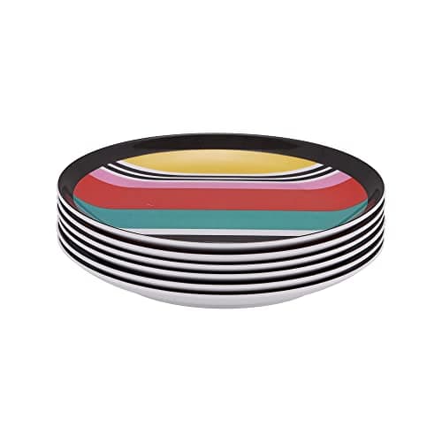 French Bull Assorted Plates-6 Piece Set-Melamine Dinnerware, Serving, Party, Platter, Dish, 6" - Stripes Assorted