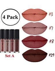 Matte Lipstick Set Bulk Liquid Makeup Lip Gloss Womens Glossier Stay On Lipgloss Long Lasting Colorstay Waterproof 4 Pcs Sets A