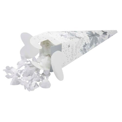 Talking Tables Beautiful Day Confetti Cone1 for a Wedding or General Celebration, White & Silver