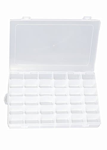 Ohlily 36 Grids Jewelry Box Organizer Clear Plastic Storage Container with Adjustable Dividers