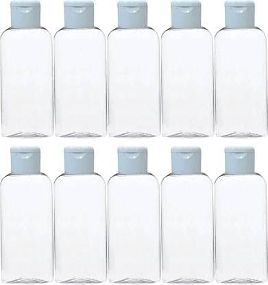 Hunky Dory 12pcs 100ml Empty Clear Plastic Bottles Refillable Travel Size Cosmetic Containers Small Leak Proof Squeeze Bottles with Flip Cap for Toiletries,Shampoo. (Pack of 12)