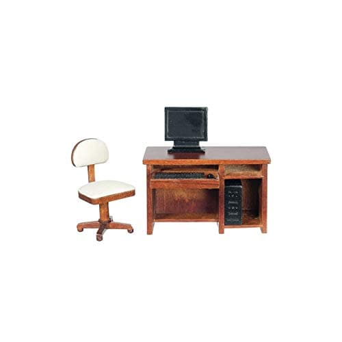 Dollhouse Miniature Office/computer Desk Set