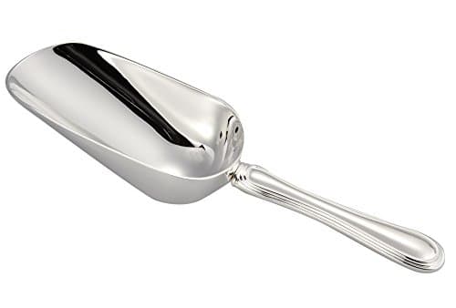 Elegance Silver Rim Ice Scoop – 8.75" Silver-Plated Barware, Elegant & Durable, Perfect for Entertaining or Gifting