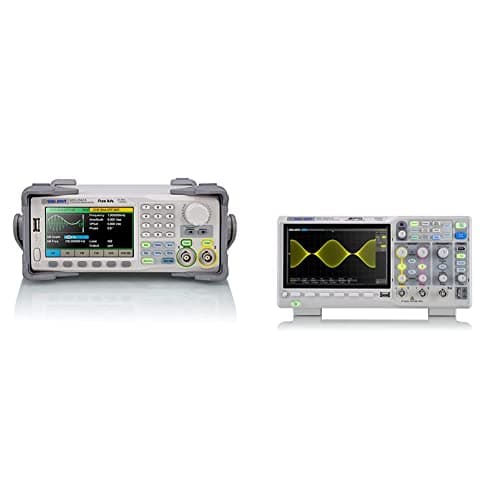 Siglent Technologies SDG2042X Arbitrary Waveform Function-Generators, 40 MHz, Grey & Technologies SDS1202X-E 200 mhz Digital Oscilloscope 2 Channels, Grey