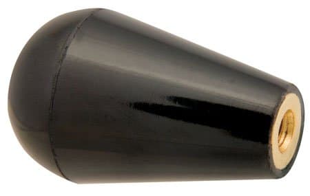 DimcoGray 1 3/16 Dia., 1/4-20 thds., Oval/Tapered Plastic Knob w/Black Brass Insert (1 Each)