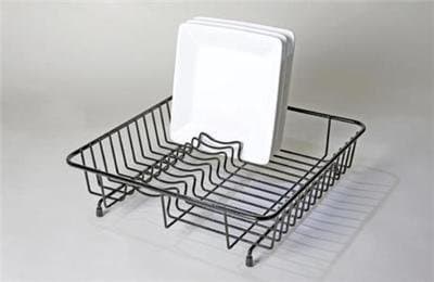 Delfinware Black Plastic Coated Medium Dish Drainer