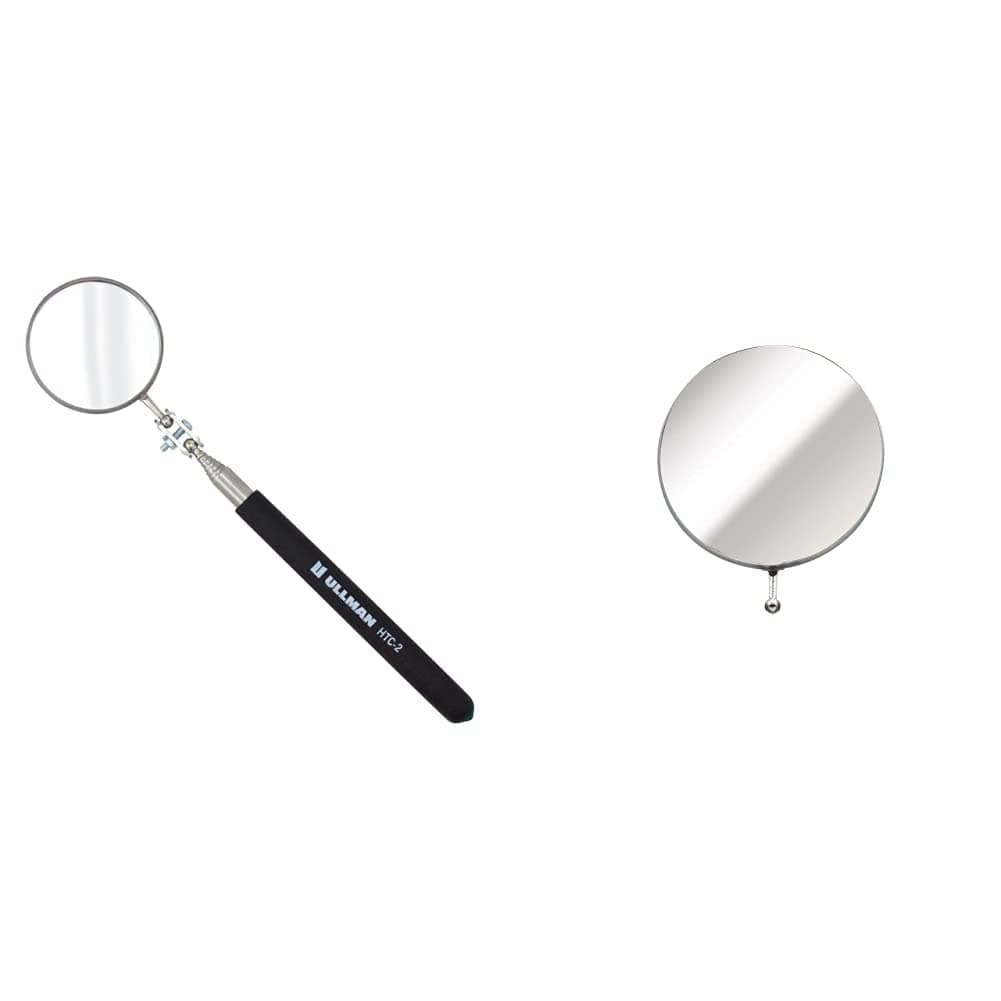Ullman HTC-2 Pocket Size Telescoping Inspection Mirror with 2.25 inch Round Mirror and Black Handle & Devices S-2HD - 3-1/4 in. Diameter Round Replacement Telescoping Mirror Head.