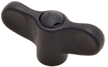 2.17" Span, 1/4-20 THD, Black Plastic, Wing Nut, Elesa Ergostyle (1 Each)