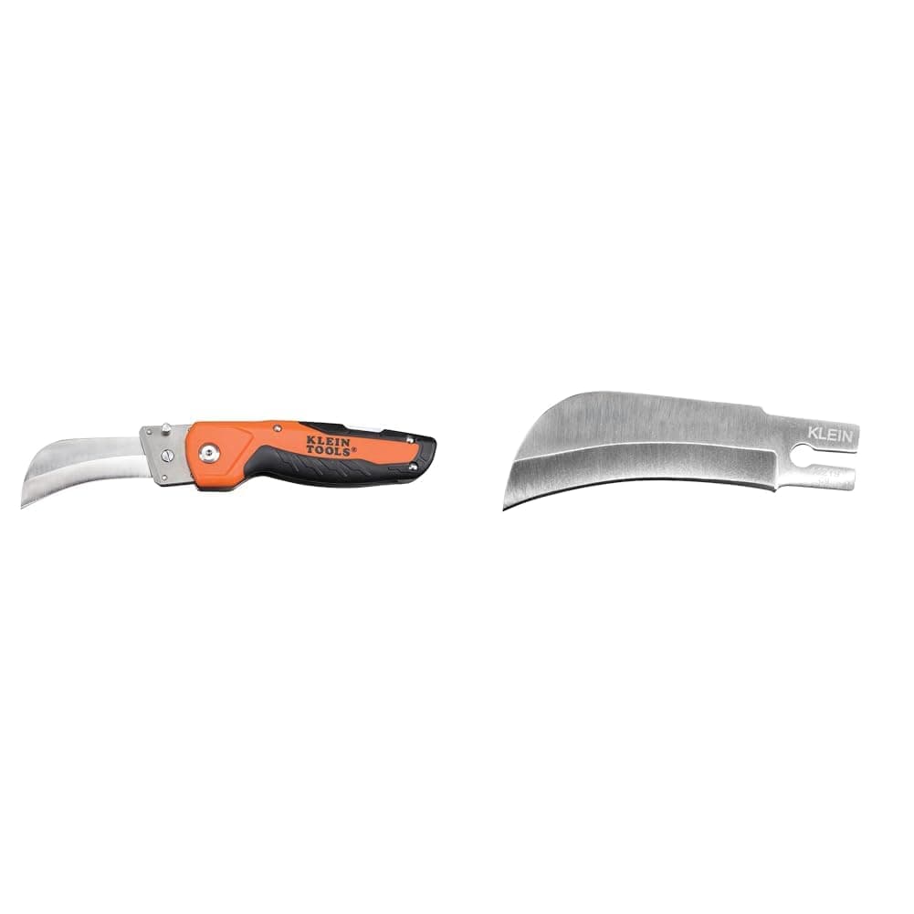Cable Skinning Folding Utility Knife with 3-Pack Replacement Hawkbill Blades, Model 44218 and 44219