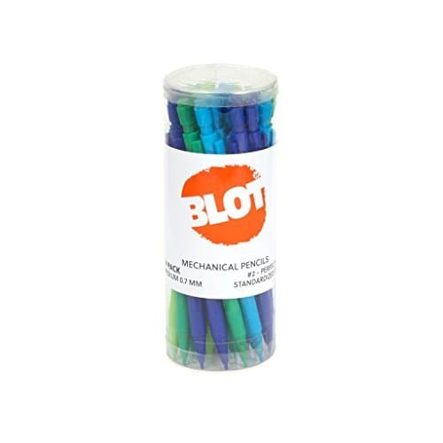 BLOT Mechanical Pencils 0.7 mm Medium Point, 2 Lead Pencil Grade, Built-in Eraser, 4 Assorted Cool Barrel Colors Mechanical Pencil Set - 24 Ct.