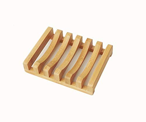 AuroTrends Bamboo Soap Dish Shower Case Holder Container Storage Box for Bathroom Home Outdoor Hiking Camping Use (Fashion)