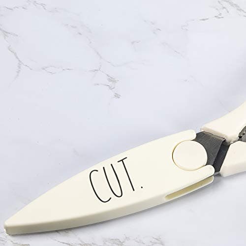 Rae Dunn Kitchen Scissors- Stainless Steel Kitchen Shears, Cooking Scissors for Cutting Meat, Chicken, Herbs and Produce with Blade Cover and Soft Grip Handles (Multi 2 Pack)