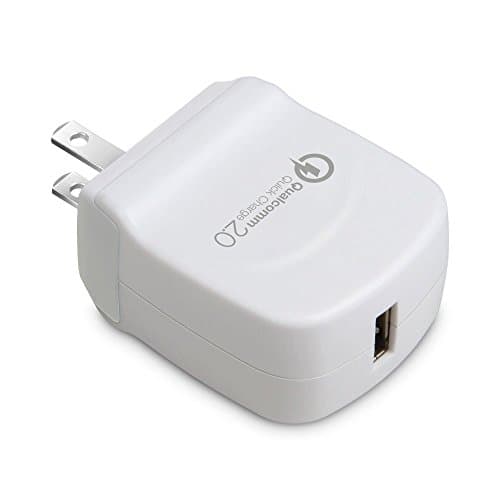 Quick Charge 2.0 USB Fast Wall Charger Universal Power Adapter with US EU and UK Three Interchangeable Plugs for Samsung Galaxy S6 / S6 Edge+, Note 5 and More White