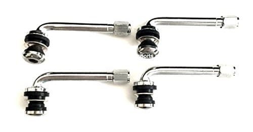 (4) 3.30" CHROME TIRE VALVE STEMS 90 DEGREE ANGLE FOR 3-PIECE WHEELS ENKEI VOLK SSR HRE FORGIATO RIMS