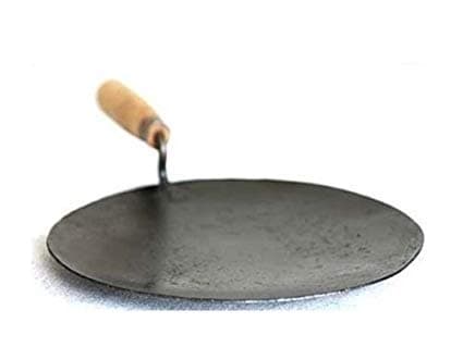 12 inch Iron Tawa Cookware Roti Maker chapati Maker Kitchen Tool Iron Tava with Wooden Handle