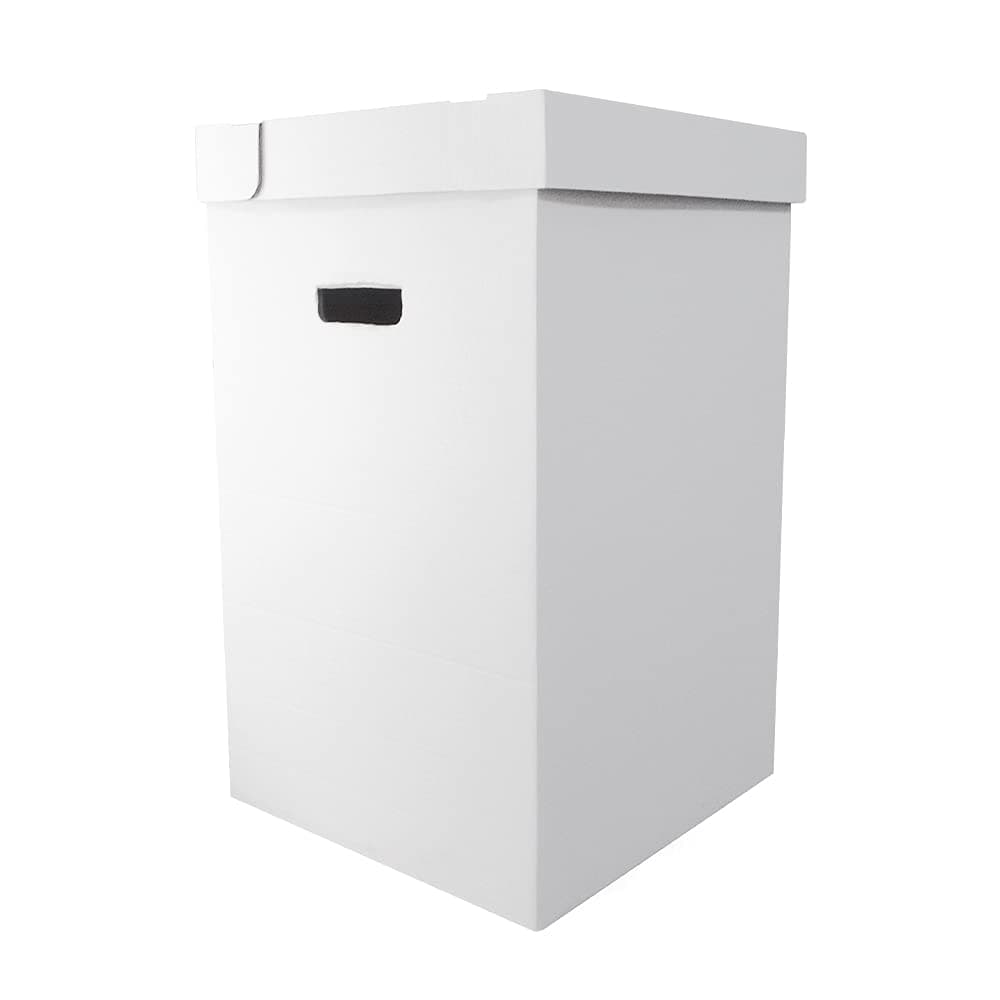 The Cake Decorating Co Tall Cake Box - 16" x 16" x 27" Extra Tall Corrugated White Cake Box with Insert and Lid - For Safely Carrying and Transporting Large Cakes, including Birthday and Wedding Cakes