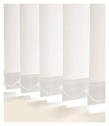 SOMERTON PLAIN WHITE MADE TO MEASURE VERTICAL BLIND REPLACEMENT SLATS 89mm (3.5") WIDE FREE WEIGHTS & CHAIN INCLUDED