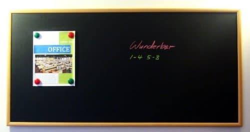 48" x 24" Framed Magnetic Black Chalk Board (Medium Brown Frame)