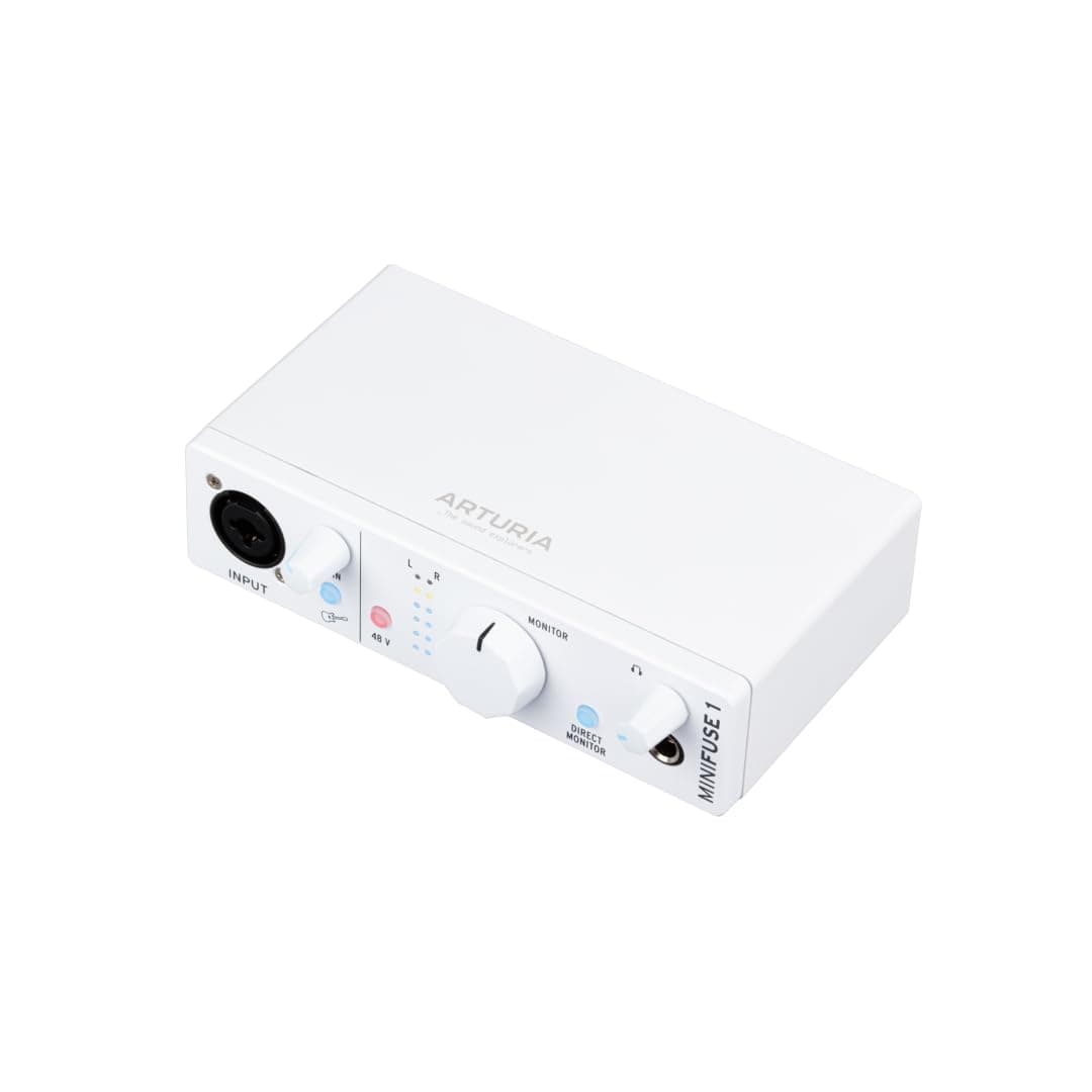 Arturia MiniFuse 1 - Compact USB Audio Interface with Creative Software for Recording, Production, Podcasting, Guitar - White