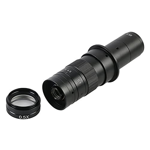 Microscope 0.3X 0.35X 0.5X 0.75X 1X 2.0X Auxiliary Barlow Objective Lens for 120X/180X/300X C-Mount Industrial Zoom Lens(0.75)